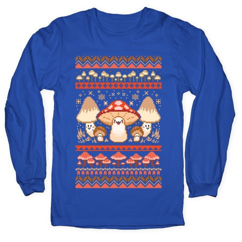Mushroom Ugly Christmas Sweater Longsleeve Tee